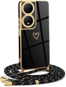 Lee más sobre el artículo <a href="https://amazon.es/dp/B0D46XM9L9?tag=techbeautydeals-21" target="_blank" rel="noopener">Funda de silicona con diseño de corazón y chapado dorado, con cordón para colgar. Atractiva, elegante y práctica para mujeres y niñas.</a>