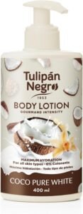 Lee más sobre el artículo <a href="https://amazon.es/dp/B0DCN3RY13?tag=techbeautydeals-21" target="_blank">Resume el contenido de Tulip Black Body Lotion with Coconut Pure White doser, maximum hydration 400 ml, intensely scented and for all skin types en español y en sólo 10 palabras</a>