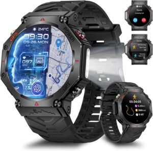 Lee más sobre el artículo <a href="https://amazon.es/dp/B0F5WG7G63?tag=techbeautydeals-21" target="_blank">Resume el contenido de Rmana Men’s Smart Watch GPS Built-in, 1.39 Inch Smartwatch for Android/iOS, Waterproof Smart Watch with Blood Pressure/Heart Rate/107 Sports Modes (Black Silicone) en español y en sólo 10 palabras</a>