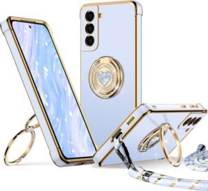 Lee más sobre el artículo <a href="https://amazon.es/dp/B0D4YKH7GP?tag=techbeautydeals-21" target="_blank">Resume el contenido de XYZ Samsung Galaxy S21 Case, with Double Heart Ring Holder Lanyard for Girls Women, Luxury Cute Shiny Protective Case for Samsung S21, Blue en español y en sólo 10 palabras</a>
