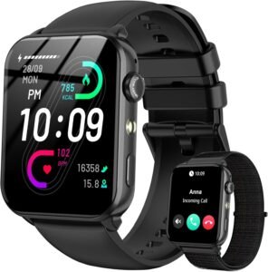 Lee más sobre el artículo <a href="https://amazon.es/dp/B0CGR2BSDV?tag=techbeautydeals-21" target="_blank">Resume el contenido de IOWODO Smart Watch for Men Women, Smartwatch Women with 2 Straps, 1.91 Inch Sport Watch with Functions Calls and WhatsApp Messages, Bluetooth, 100 Sports Modes for iOS Android Phone (Black) en español y en sólo 10 palabras</a>