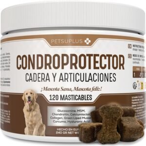 Lee más sobre el artículo <a href="https://amazon.es/dp/B0D2XTMMSM?tag=techbeautydeals-21" target="_blank">Resume el contenido de Chondroprotector Dogs – Glucosamine, MSM, Chondroitin, Collagen, Hyaluronic Acid – Strengthens Cartilages and Protects Joints – Natural Anti-Inflammatory – 120 Chews en español y en sólo 10 palabras</a>