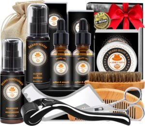 Lee más sobre el artículo <a href="https://amazon.es/dp/B0D9787RDN?tag=techbeautydeals-21" target="_blank">Resume el contenido de Men’s Beard Kit, Beard Care Kit Man With Beard Shampoo, Conditioner, Oil, Balsam, Roller, Shaver, Brush, Comb, Scissors, Bag, Basket Christmas Original Gifts For Men Dad Boyfriend en español y en sólo 10 palabras</a>