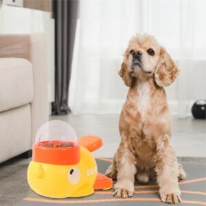 Lee más sobre el artículo <a href="https://amazon.es/dp/B0F6XMKX56?tag=techbeautydeals-21" target="_blank">Resume el contenido de Design Dog Treat Dispenser, Pet Treat Dispenser, Slow Feeder Dog Cat Toy, Yellow Duck Interactive Pet Feeder Funny en español y en sólo 10 palabras</a>