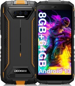 Lee más sobre el artículo <a href="https://amazon.es/dp/B0CNRPCZDR?tag=techbeautydeals-21" target="_blank">Resume el contenido de DOOGEE Water and Shock Resistant Mobile S41T, Android 13, 8GB +64GB, 6300mAh Battery, Free Mobile Phone 4G, Triple Camera 13MP, 5.5 Inch Anti-Shock Mobiles, NFC/Face ID/GPS, Orange en español y en sólo 10 palabras</a>