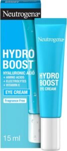 Lee más sobre el artículo <a href="https://amazon.es/dp/B075RH6PSZ?tag=techbeautydeals-21" target="_blank">Resume el contenido de Neutrogena Hydro Boost Eye Contour (15ml) Moisturizing Eye Cream with Hyaluronic Acid, Amino Acids and Vitamin E, Dark Circle Cream and Bags en español y en sólo 10 palabras</a>