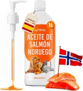 Lee más sobre el artículo <a href="https://amazon.es/dp/B0B9YLQNPF?tag=techbeautydeals-21" target="_blank">Resume el contenido de Salmon Oil Dogs and Cats – 1L – 100% Natural and Pure – with Omega 3, 6 and 9-100% Norwegian – Brighter Coat, Improves Skin, and Strengthens Joints – Salmon Oil Dogs en español y en sólo 10 palabras</a>