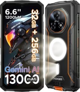 Lee más sobre el artículo <a href="https://amazon.es/dp/B0FQHWV9C9?tag=techbeautydeals-21" target="_blank">Resume el contenido de DOOGEE Fire 5 Ultra Unbreakable Mobile Phone, 32GB+256GB/2TB 1200LM Rugged Mobile, MTK G81, 13000mAh 6.6″ Android Phone 15, Flashlight for Camping/48MP/4G Dual SIM/Fingerprint&Face ID/NFC Smartphone en español y en sólo 10 palabras</a>