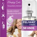 Lee más sobre el artículo <a href="https://amazon.es/dp/B00D604FOS?tag=techbeautydeals-21" target="_blank">Resume el contenido de FELIWAY Classic Spray Calming Pheromone for Cats (60ml) Reduces Urine Marking and Stress During Carrier Travels, Veterinarian Recommended en español y en sólo 10 palabras</a>