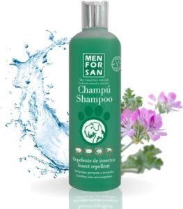Lee más sobre el artículo <a href="https://amazon.es/dp/B00P7QUEVC?tag=techbeautydeals-21" target="_blank">Resume el contenido de MENFORSAN Insect & Flea Repellent Shampoo for Dogs 300 ml, with Citronella Natural Ingredient en español y en sólo 10 palabras</a>