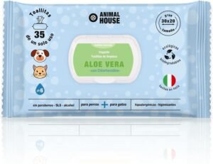 Lee más sobre el artículo <a href="https://amazon.es/dp/B0CWS6R18D?tag=techbeautydeals-21" target="_blank">Resume el contenido de Animal House Scented Wipes 35 PCS: Hypoallergenic and Biodegradable Wet Wipes for Daily Cleaning of Dogs and Cats (35, Aloe and Chlorhexidine) en español y en sólo 10 palabras</a>