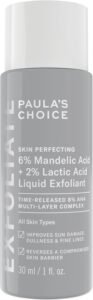 Lee más sobre el artículo <a href="https://amazon.es/dp/B0CRDWPGG6?tag=techbeautydeals-21" target="_blank">Resume el contenido de Paula’s Choice Skin Perfecting 6% Mandelic Acid + 2% Lactic Acid AHA – Reduces Dull Skin and Wrinkles – Recovers Optimal Cell Renewal – For All Skin Types – 30 ml en español y en sólo 10 palabras</a>