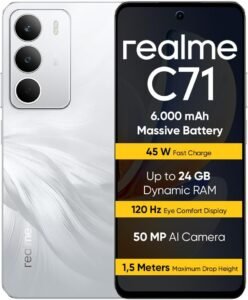 Lee más sobre el artículo <a href="https://amazon.es/dp/B0FDW223SF?tag=techbeautydeals-21" target="_blank">Resume el contenido de realme C71 Smartphone 6+128GB, 6000mAh Battery, 45W Fast Charge, 120Hz Eye Comfort Mode Display, White en español y en sólo 10 palabras</a>