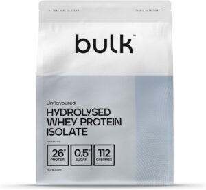 Lee más sobre el artículo <a href="https://amazon.es/dp/B00SP33B5A?tag=techbeautydeals-21" target="_blank">Resume el contenido de Bulk Hydrolyzed Whey Protein Isolate, Protein Shake, No Added Flavors, 500g, 16 Doses en español y en sólo 10 palabras</a>