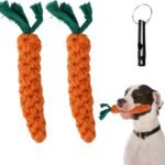 Lee más sobre el artículo <a href="https://amazon.es/dp/B0CQ7JSWC6?tag=techbeautydeals-21" target="_blank">Resume el contenido de 2 carrot pet toys, 1 dog whistle, dog chew toy, dental cleaning toy, braided cotton rope, suitable for interacting and throwing with your dog en español y en sólo 10 palabras</a>