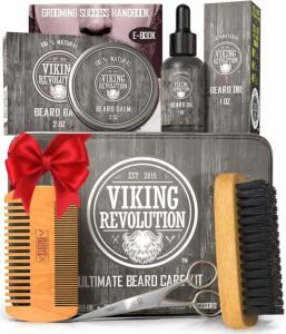 Lee más sobre el artículo <a href="https://amazon.es/dp/B07B53Q3BX?tag=techbeautydeals-21" target="_blank">Resume el contenido de Viking Revolution Beard Kit for Men – Includes Boar Ore 100% Brush, Wooden Comb, Melissa Beard, Essence, Metal Scissors, Gift Box en español y en sólo 10 palabras</a>