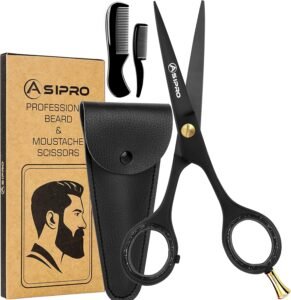 Lee más sobre el artículo <a href="https://amazon.es/dp/B0BTZ2LNL8?tag=techbeautydeals-21" target="_blank">Resume el contenido de ASIPRO Men’s Beard Scissors Set 5 Inches/12.7 cm Including Mustache and Beard Scissors, Mustache Comb, Beard Comb and Protective Case, Small Scissors, Professional Hairdressing Scissors for Beard en español y en sólo 10 palabras</a>