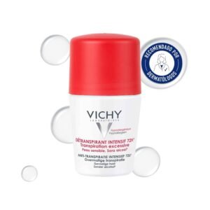 Lee más sobre el artículo <a href="https://amazon.es/dp/B00DMAWP94?tag=techbeautydeals-21" target="_blank">Resume el contenido de Vichy Deodorant, Intensive Antiperspirant Treatment 72 hours, Roll-on, Protects and Regulates, Enriched with Ultra-Absorbent Minerals and Perspicalm, Hypoallergenic, Stress Resist, 50 ml en español y en sólo 10 palabras</a>