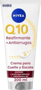 Lee más sobre el artículo <a href="https://amazon.es/dp/B0F2B4PHXH?tag=techbeautydeals-21" target="_blank">Resume el contenido de NIVEA Q10 Anti-Wrinkle Firming Cream for Neck and Decolletage (200ml), 72h Body Moisturizer with Creatine and Provitamin B5, for Firmer Skin and Reduced Wrinkles in 14 Days en español y en sólo 10 palabras</a>