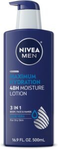 Lee más sobre el artículo <a href="https://amazon.es/dp/B00DEX61A8?tag=techbeautydeals-21" target="_blank">Resume el contenido de NIVEA Men Maximum Hydration Lotion for Dry Skin, 3 in 1 Body, Face and Hands Sea Minerals 16.9 Ounce by Nivea Men en español y en sólo 10 palabras</a>