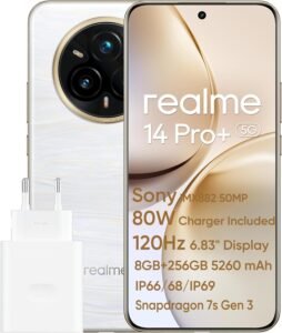 Lee más sobre el artículo <a href="https://amazon.es/dp/B0F4KF1QCR?tag=techbeautydeals-21" target="_blank">Resume el contenido de realme 14 Pro+ 5G Smartphone, 50MP Sony OIS Camera, Snapdragon 7s Gen 3 Chipset, 5260mAh Battery, 80W Fast Charge, 1.5K OLED Display, IP69, Dual Nano SIM, 8+256GB – White en español y en sólo 10 palabras</a>