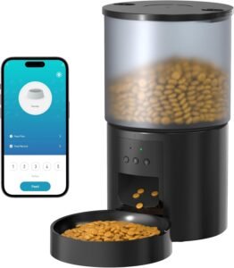 Lee más sobre el artículo <a href="https://amazon.es/dp/B0DMT6ZNXF?tag=techbeautydeals-21" target="_blank">Resume el contenido de Automatic Cat Feeder WiFi Feeder: Food Dispenser Cats/Dogs with Recording 10s – Intelligent Food Machine for Kitty Programmable Timer Control App 4L Black en español y en sólo 10 palabras</a>