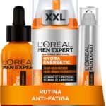 Lee más sobre el artículo <a href="https://amazon.es/dp/B0DKJBZ829?tag=techbeautydeals-21" target="_blank">Resume el contenido de Rutina L’Oréal Men Expert Anti-Fatigue Moisturizing Cream 24h Hydra Energetic Face Cream 100ml + Vitamin C Anti-fatigue Serum 30ml + Eye Contour Roll-on 10ml en español y en sólo 10 palabras</a>