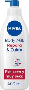 Lee más sobre el artículo <a href="https://amazon.es/dp/B0D82BKYF1?tag=techbeautydeals-21" target="_blank">Resume el contenido de NIVEA Repair & Care Body Milk, Body Moisturizer for Dry & Extra Dry Skin, Moisturizer with 72h Hydration and Intensive Care, 1 x 400ml en español y en sólo 10 palabras</a>