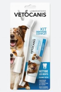 Lee más sobre el artículo <a href="https://amazon.es/dp/B00G5HVXA8?tag=techbeautydeals-21" target="_blank">Resume el contenido de Vetocanis Bio00068 Dog Dental Care Kit with Toothbrush, Toothpaste and Massage Brush, Flavored Cookies en español y en sólo 10 palabras</a>