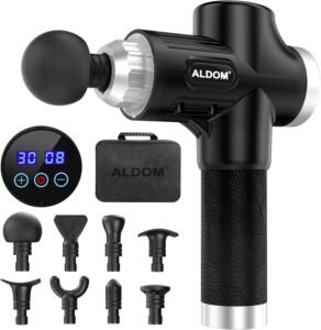 Lee más sobre el artículo <a href="https://amazon.es/dp/B0D6BMQLCZ?tag=techbeautydeals-21" target="_blank">Resume el contenido de ALDOM Muscle Massage Gun, Professional Muscle Massager Gun and Type C Charge, 30 Adjustable Levels, Quiet, 8 Massage Heads (Black Silver) en español y en sólo 10 palabras</a>