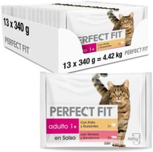 Lee más sobre el artículo <a href="https://amazon.es/dp/B07CSJ5TVC?tag=techbeautydeals-21" target="_blank">Resume el contenido de PERFECT FIT Wet Cat Food for Adults Chicken and Beef Flavor (13 packets x 4 sachets x 85g) en español y en sólo 10 palabras</a>