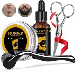 Lee más sobre el artículo <a href="https://amazon.es/dp/B0DMF4V67V?tag=techbeautydeals-21" target="_blank">Resume el contenido de Beard Growing Kit 0.25mm Roller, 30ml Beard Oil, 60g Beard Balsam, Beard Scissors, Beard Care Kit, Promote Beard Growth, Facial Hair Growth en español y en sólo 10 palabras</a>