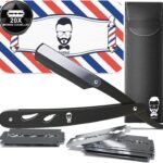 Lee más sobre el artículo <a href="https://amazon.es/dp/B0D45MD2L1?tag=techbeautydeals-21" target="_blank">Resume el contenido de Men’s Razor – Barber’s Razor Blade – Professional Barbear Faca – 20 Double Half Blades with Leather Case | Classic Shaving Kit for Beard and Mustache (Black) en español y en sólo 10 palabras</a>