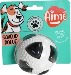 Lee más sobre el artículo <a href="https://amazon.es/dp/B07R853ZYB?tag=techbeautydeals-21" target="_blank">Resume el contenido de Aimé | Interactive Dog Toys | Football Dog Balls with Sound and Bell | Beef Smell | Dog Toys That Stimulate Smell and Ear of Your Pet| Dog Ball 8cm en español y en sólo 10 palabras</a>