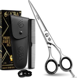 Lee más sobre el artículo <a href="https://amazon.es/dp/B088BCF6NP?tag=techbeautydeals-21" target="_blank">Resume el contenido de OCBA Professional Hairdressing Scissors Hairdresser Scissors Stainless Steel Barber Scissors for Hair Cutting 6.5 Inches en español y en sólo 10 palabras</a>