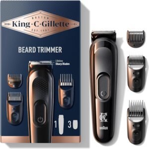 Lee más sobre el artículo <a href="https://amazon.es/dp/B08B959QTP?tag=techbeautydeals-21" target="_blank">Resume el contenido de King C. Gillette Men’s Cordless Beard Trimmer Kit with Always Sharp Blades and 3 Interchangeable Combs Razor en español y en sólo 10 palabras</a>