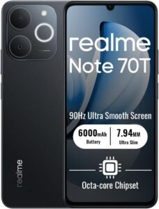 Lee más sobre el artículo <a href="https://amazon.es/dp/B0FFMK2NYV?tag=techbeautydeals-21" target="_blank">Resume el contenido de realme Note 70T 4G Smartphone 4+128GB, 6.75 Inch Screen, Obsidian Black, 90Hz Display, 6000mAh Battery, 32MP Camera, Powerful Octa-Core Processor, ArmorShell Protection, IP54 en español y en sólo 10 palabras</a>