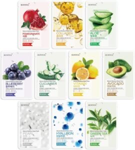 Lee más sobre el artículo <a href="https://amazon.es/dp/B09G6JHFD5?tag=techbeautydeals-21" target="_blank">Resume el contenido de Eunyul Natural Leaf Mask Korean Face Mask Pack Aloe, Collagen, Pearl, Hyaluron, Avocado, Pomegranate, Vitamin, Blueberry, Green Tea, Cucumber, 10 Pack en español y en sólo 10 palabras</a>
