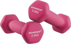 Lee más sobre el artículo <a href="https://amazon.es/dp/B0775FZC15?tag=techbeautydeals-21" target="_blank">Resume el contenido de SONGMICS 2 x Neoprene Coated Hex Dumbbells for Strength Training, Fitness and Home en español y en sólo 10 palabras</a>