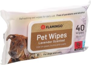 Lee más sobre el artículo <a href="https://amazon.es/dp/B0CPT1T5XR?tag=techbeautydeals-21" target="_blank">Resume el contenido de Flamingo Reini Lavender Universal Wipes 40 Pieces for Dogs and Cats 18 x 16 cm en español y en sólo 10 palabras</a>