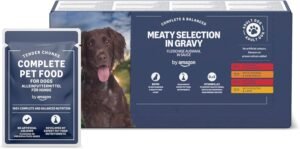 Lee más sobre el artículo <a href="https://amazon.es/dp/B0958BDB5C?tag=techbeautydeals-21" target="_blank">Resume el contenido de by Amazon Complete Adult Dog Food – Selection of Meat in Sauce, 4.8 kg (48 Packs of 100 g) en español y en sólo 10 palabras</a>