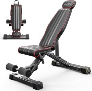Lee más sobre el artículo <a href="https://amazon.es/dp/B08FXHQVFS?tag=techbeautydeals-21" target="_blank">Resume el contenido de YOLEO Banco de Pesas Ajustable – Banco de musculación plegable para gimnasio en casa, Banco de trabajo de alta resistencia, banco abdominal inclinado/declinado en español y en sólo 10 palabras</a>
