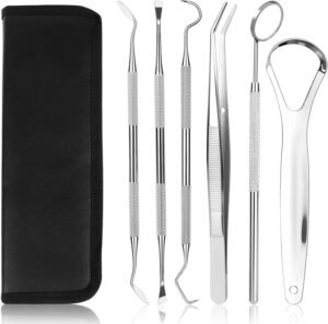 Lee más sobre el artículo <a href="https://amazon.es/dp/B0D7C1M8PM?tag=techbeautydeals-21" target="_blank">Resume el contenido de VMUTGA 6 Pieces Dentist Kit for Removing Tartar, Premium Stainless Steel Dental Cleaning and Hygiene Kit, Dental Care Kit for Men, Women, Children and Pet en español y en sólo 10 palabras</a>