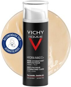 Lee más sobre el artículo <a href="https://amazon.es/dp/B00791COWU?tag=techbeautydeals-21" target="_blank">Resume el contenido de Vichy Fortifying Moisturizing Treatment, Anti-Fatigue Care for Face and Eyes, Moisturizing, Enriched with Vitamin C and Magnesium, for Sensitive Skin, Homme Hydra Mag C+, 50 ml en español y en sólo 10 palabras</a>