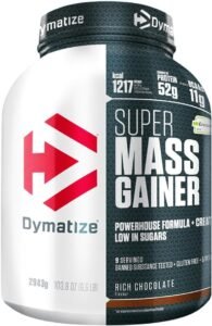 Lee más sobre el artículo <a href="https://amazon.es/dp/B09PLCG7DP?tag=techbeautydeals-21" target="_blank">Resume el contenido de Dymatize Super Mass Gainer Rich Chocolate 2960g – Weight Gain Powder + Carbohydrates, Creapure Creatine, BCAA and Casein en español y en sólo 10 palabras</a>
