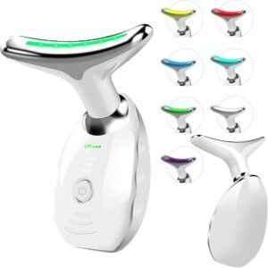 Lee más sobre el artículo <a href="https://amazon.es/dp/B0DRXKTLPV?tag=techbeautydeals-21" target="_blank">Resume el contenido de Electric Facial Massager, 7 Colors Anti-Wrinkle Device with 3 Massage Modes, Face and Neck Massager with Vibration for Firming and Smoothing Skin (White) en español y en sólo 10 palabras</a>