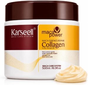 Lee más sobre el artículo <a href="https://amazon.es/dp/B0CPCV2TGH?tag=techbeautydeals-21" target="_blank">Resume el contenido de Karseell MACA CARE SYSTEM Professional Hair Mask Collagen Oil Argan Coconut Avocado Keratin Shea Repair Nourishing Moisturizing Anti-Frizz Treatment Dry Hair Damaged Dyed Straightening 500ml en español y en sólo 10 palabras</a>