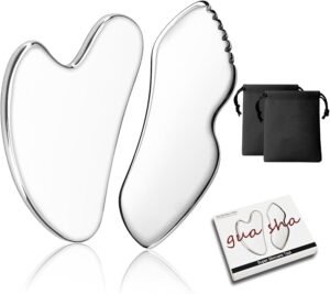 Lee más sobre el artículo <a href="https://amazon.es/dp/B0F7X8C8HG?tag=techbeautydeals-21" target="_blank">Resume el contenido de Stainless Steel Gua Sha Facial Tool, 2 Pack Guasha Massage Stone Tools with Storage Bag, Lymphatic Drainage Massage Scraper for Face, Eyes, Neck en español y en sólo 10 palabras</a>