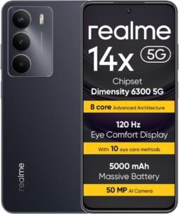 Lee más sobre el artículo <a href="https://amazon.es/dp/B0DYS3T52K?tag=techbeautydeals-21" target="_blank">Resume el contenido de realme 14X 5G Smartphone 6+128GB, 5G Dimensity 6300, 120Hz Display, Military-Level Impact Resistance, 50MP AI Camera, Large 5000mAh Battery, Black en español y en sólo 10 palabras</a>