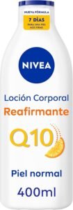 Lee más sobre el artículo <a href="https://amazon.es/dp/B0DH5D8SQH?tag=techbeautydeals-21" target="_blank">Resume el contenido de NIVEA Q10 Firming Body Lotion (1 x 400ml), 72h Body Moisturizer for Normal Skin, Body Firming Cream with Collagen Boost Complex, Pure Vitamin C & Q10 en español y en sólo 10 palabras</a>